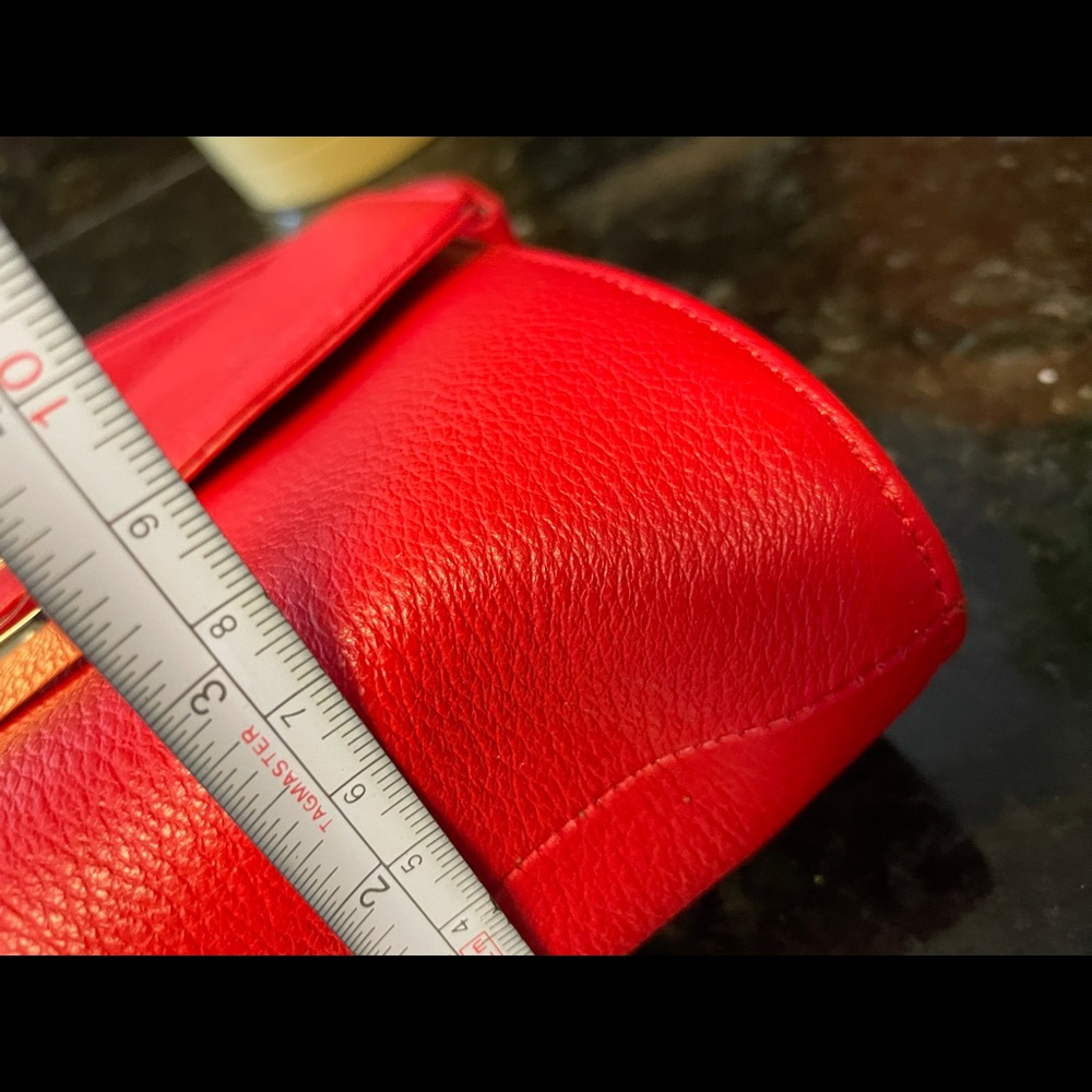 Talbot Pebble Leather Red Purse - Picture 5 of 8